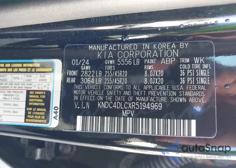 2024 Kia Ev6 Gt-Line from USA, damaged, VIN KNDC4DLCXR5194969